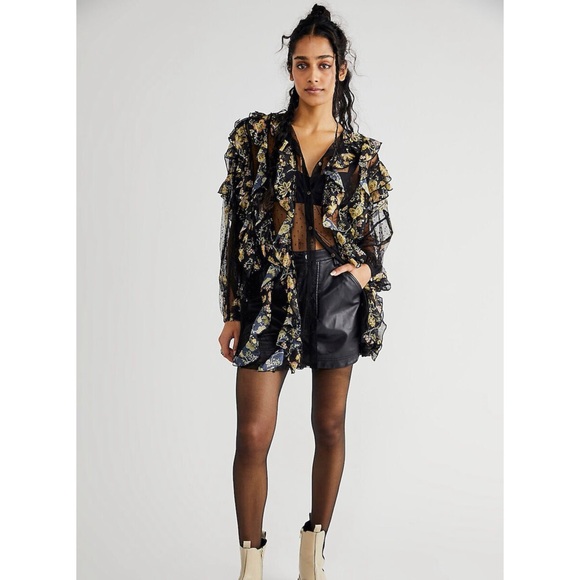 Free People Free Funky Edgy Worth Tunic Top Small - Picture 2 of 6